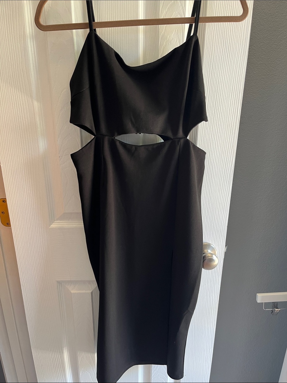 Little Black Dress with Cutouts and Slit